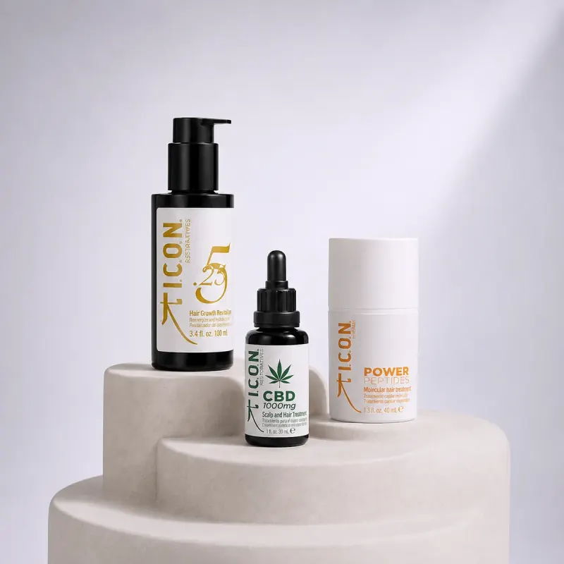 I.C.O.N. Restoratives：CBD 1000 オイル、5.25 ヘアリプレニッシャー、Power Peptides