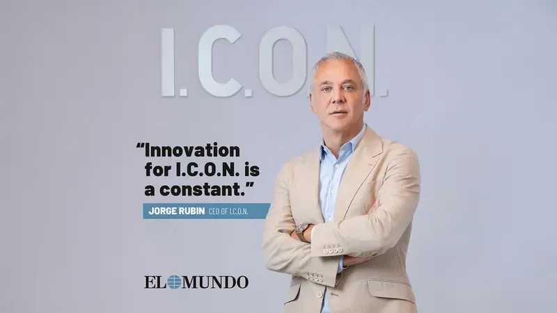 I.C.O.N. のロゴの下の Jorge Rubín、El Mundo インタビュー